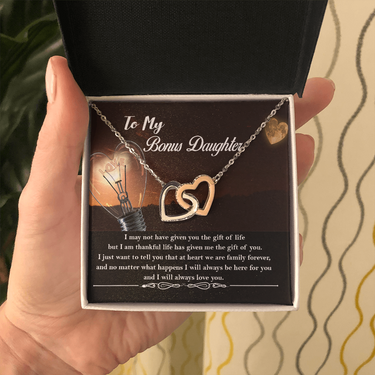Personalized to My Bonus Daughter Necklace, Bonus Daughter Gift ver 01